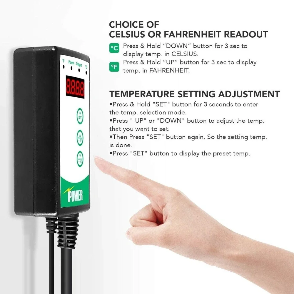 iPower‎ Digital Heat Mat Thermostat Controller Seed Germination Reptiles Brewing